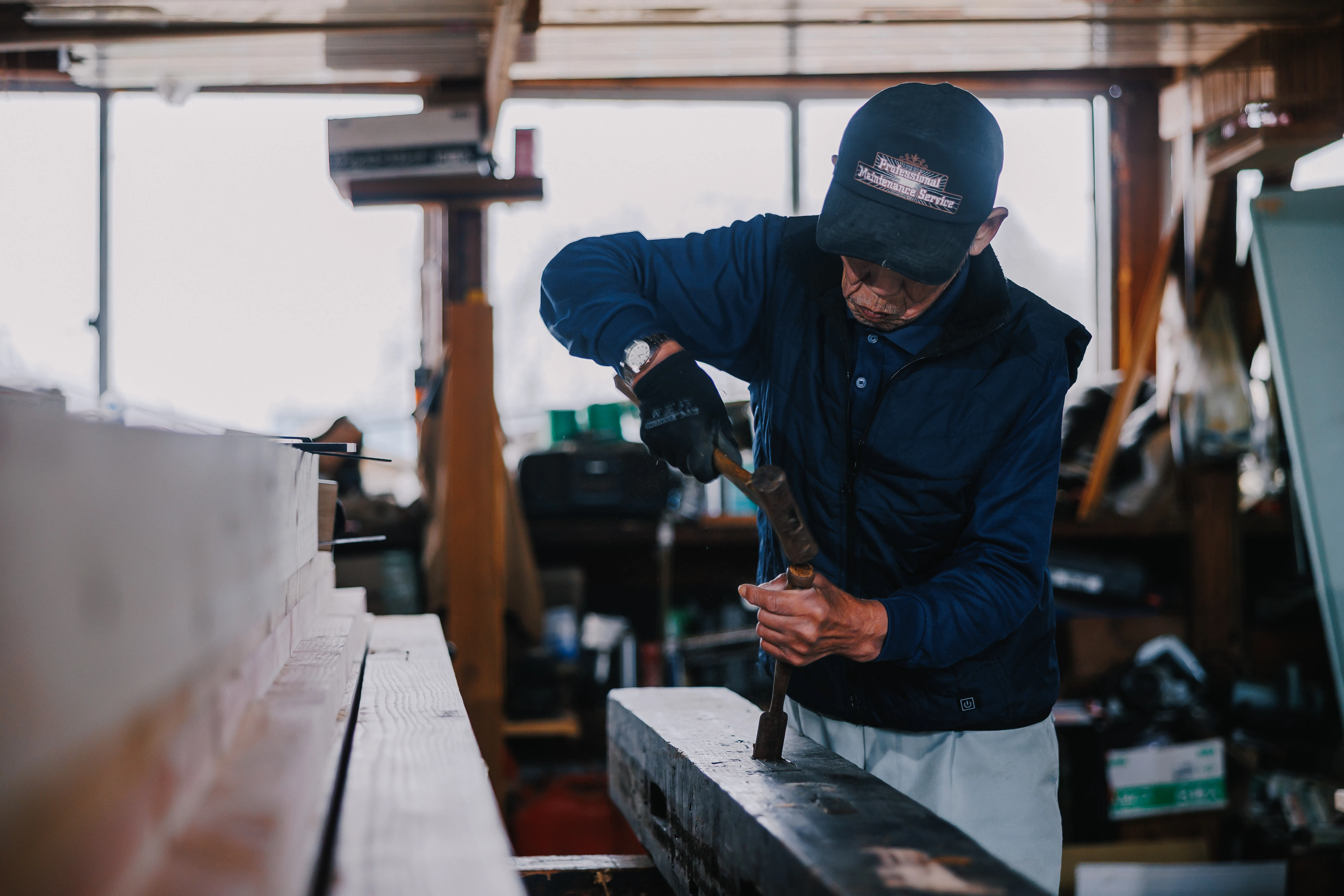 自然素材、古材、すべて適材適所